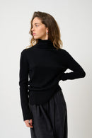 Pull Col Roulé Fornet - Noir - 100% Cachemire 2 Fils - Femme