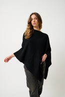 Poncho Carra - Noir - 100% Cachemire 2 Fils - Femme