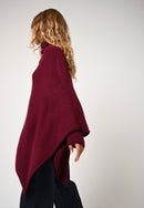 Poncho Carra - Bordeaux - 100% Cachemire 2 Fils - Femme