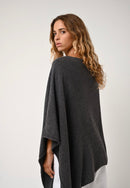 Poncho Carra - Anthracite Chiné - 100% Cachemire 2 Fils - Femme