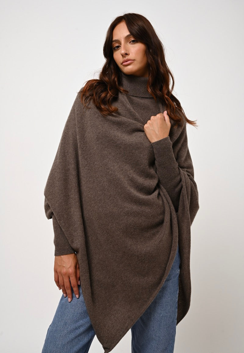 Poncho - Carra - Heathered Taupe