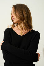 V-Neck Jumper - Galise - Black