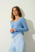 V-Neck Sweater - Galise - Sky
