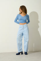 V-Neck Sweater - Galise - Sky