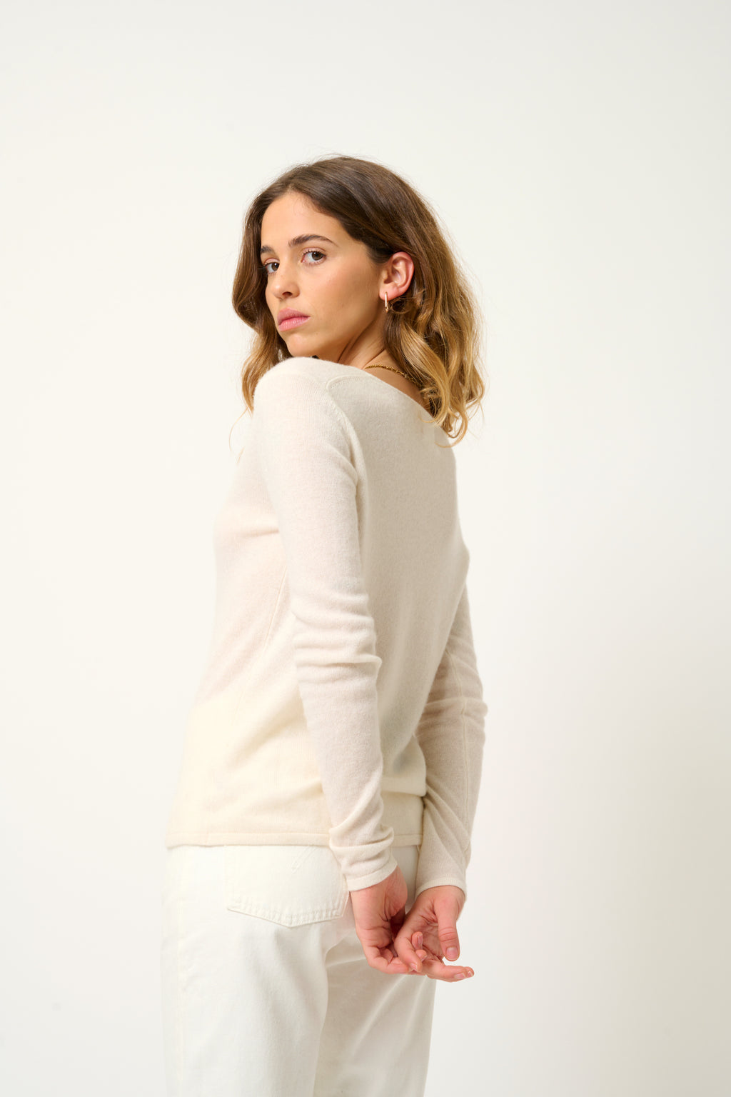 V-Neck Jumper - Galise - Ivory