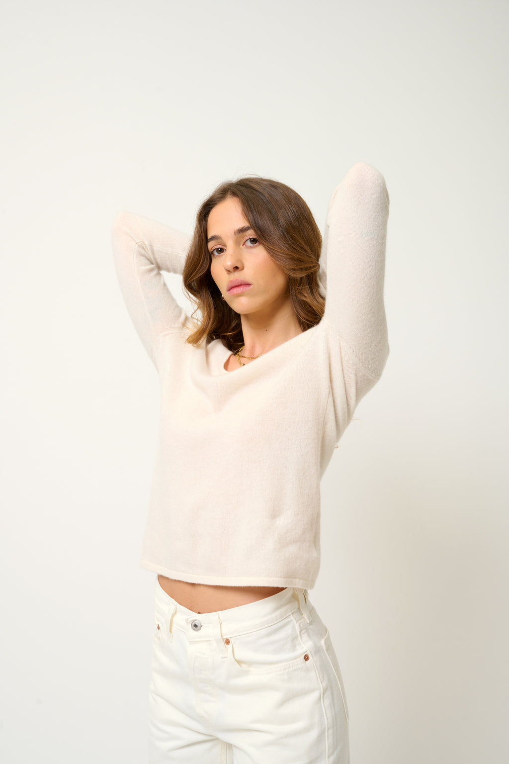 V-Neck Jumper - Galise - Ivory