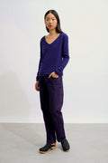 Jersey de cuello en V - Galise - Morado