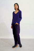 Pull Col V - Galise - Purple