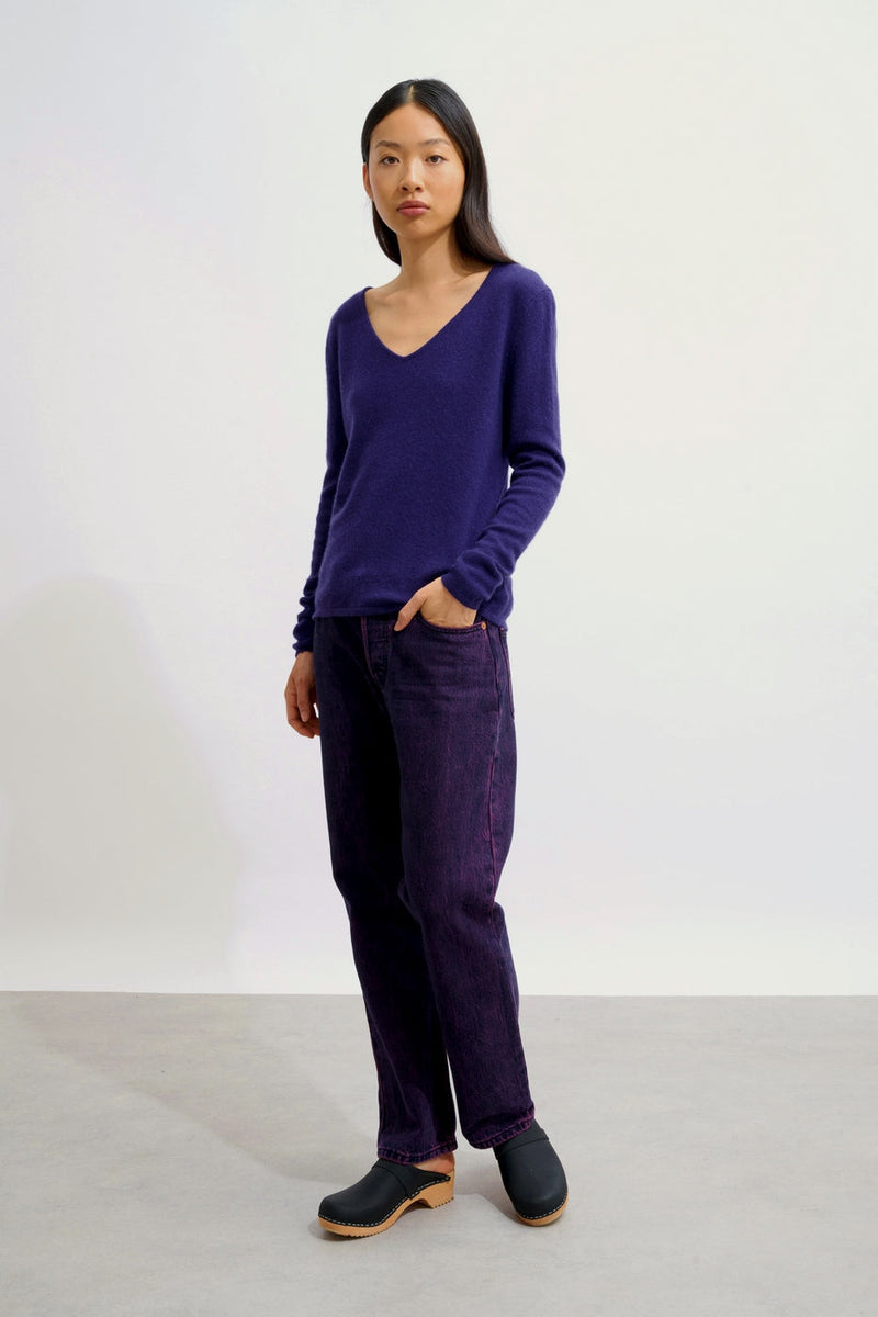 Pull Col V - Galise - Purple