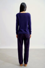 Jersey de cuello en V - Galise - Morado
