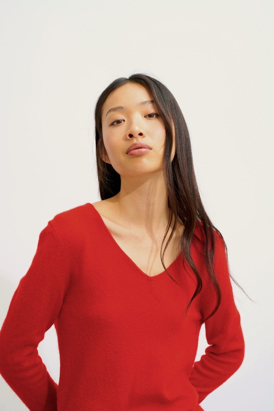 Jersey de Cuello en V - Galise - Rojo