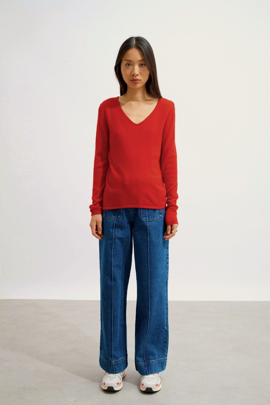 Jersey de Cuello en V - Galise - Rojo
