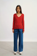 Jersey con cuello de pico - Galise - Rojo