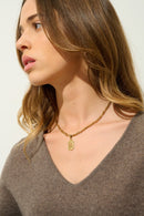 Jersey con cuello de pico - Galise - Topo moteado