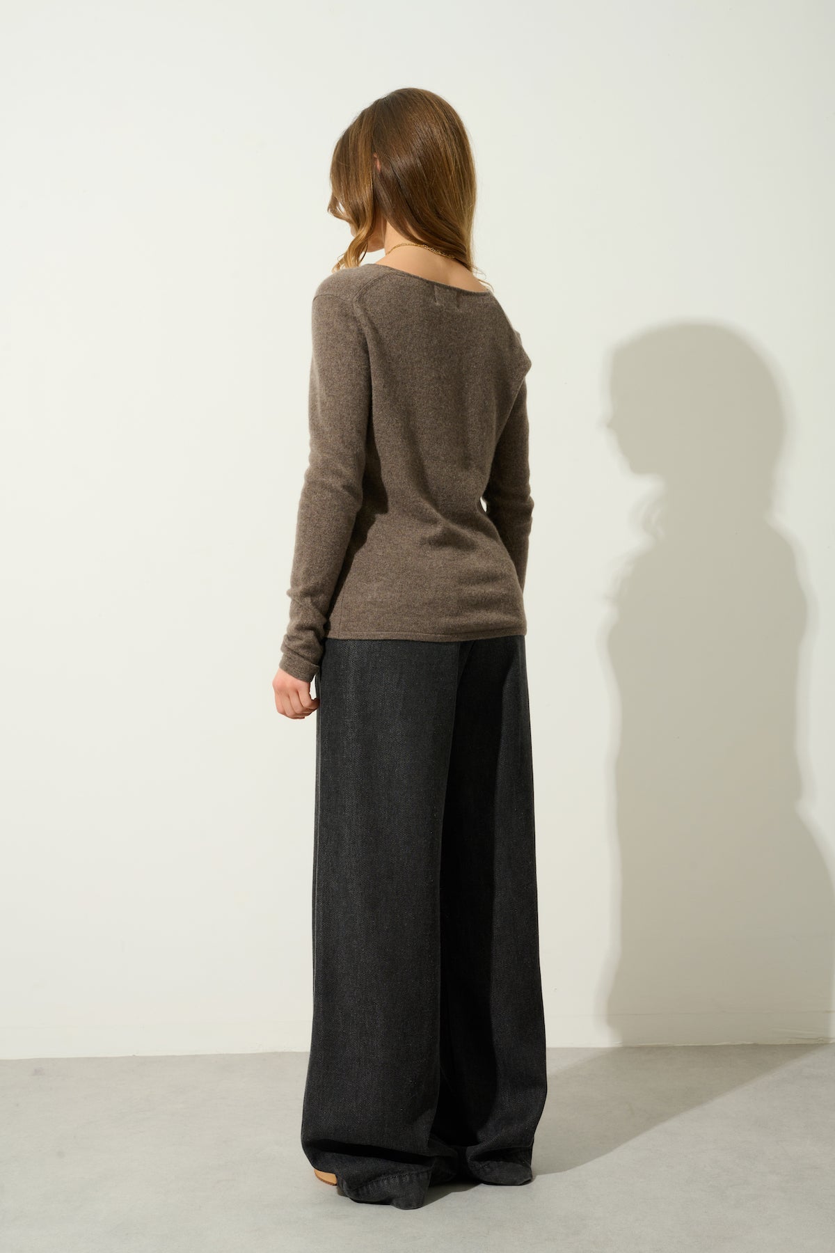 Pull Col V - Galise - Taupe Chiné