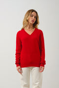 Jersey de cuello en V - Gardoria - Rojo
