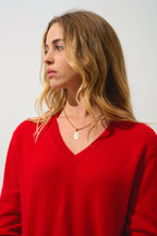 Jersey de cuello en V - Gardoria - Rojo