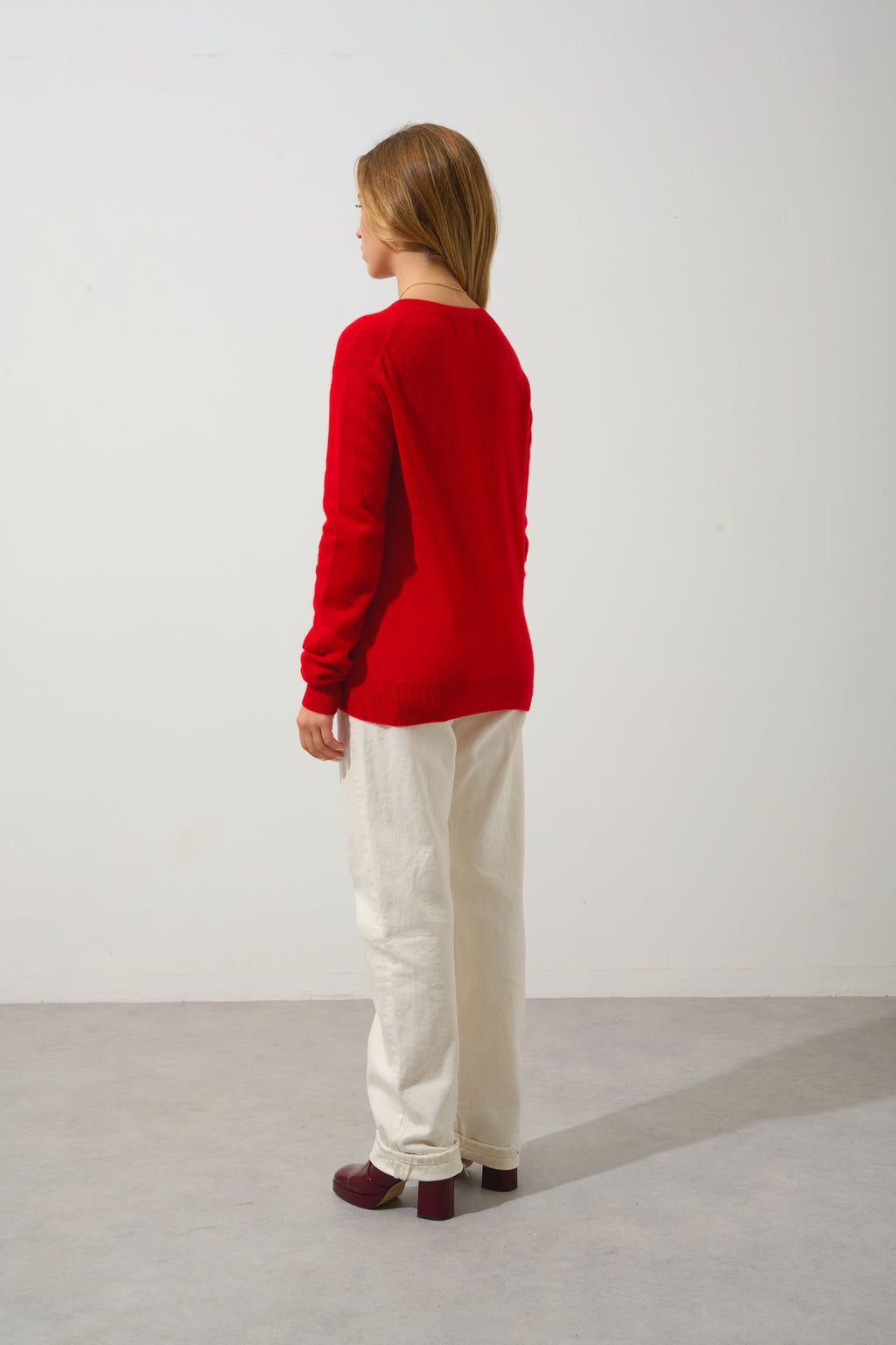 Jersey de cuello en V - Gardoria - Rojo