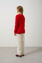 Jersey de cuello en V - Gardoria - Rojo