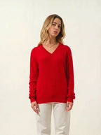 V-Neck Jumper - Gardoria - Red