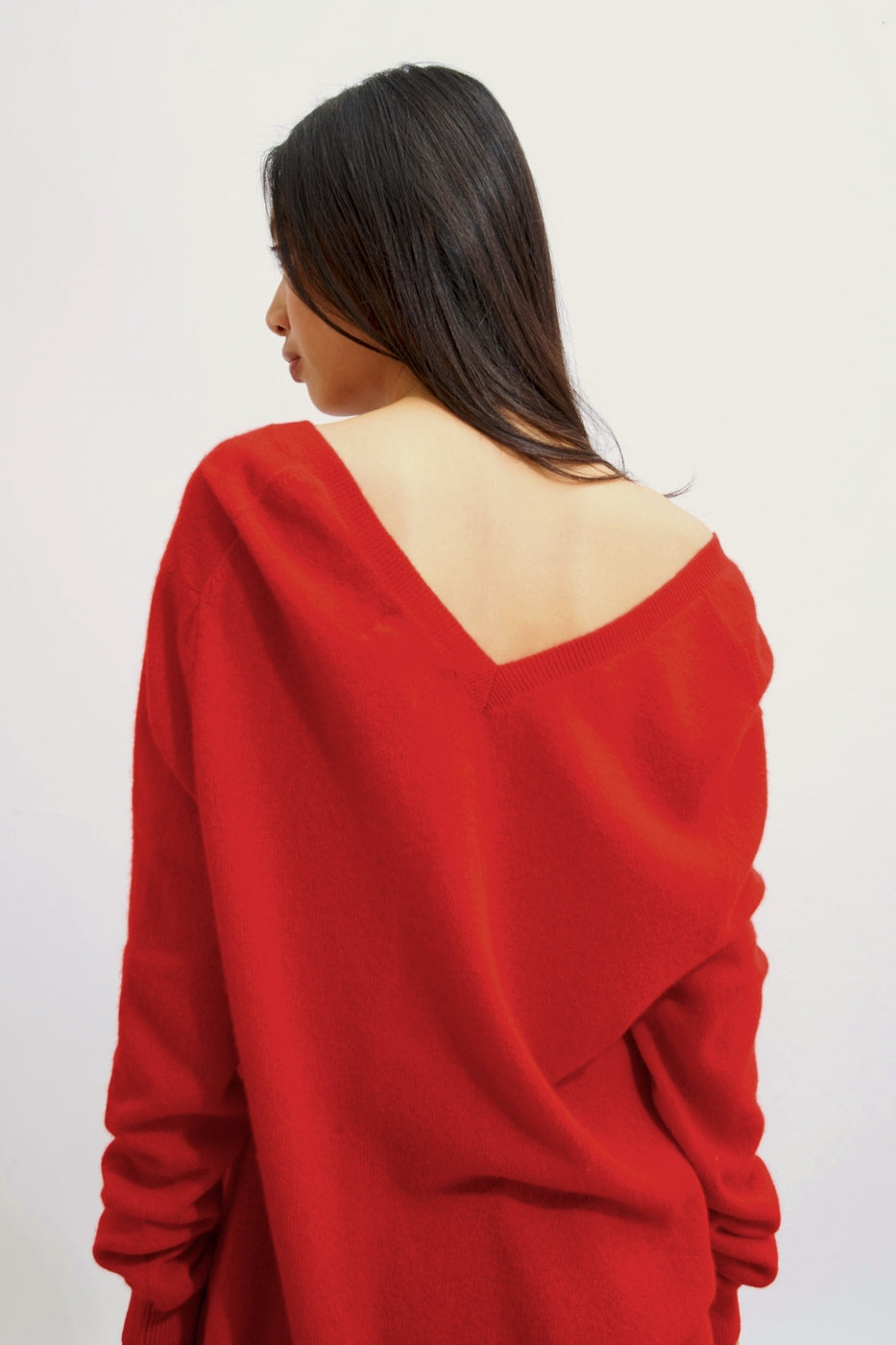 V-Neck Jumper Front And Back - Giegn - Red