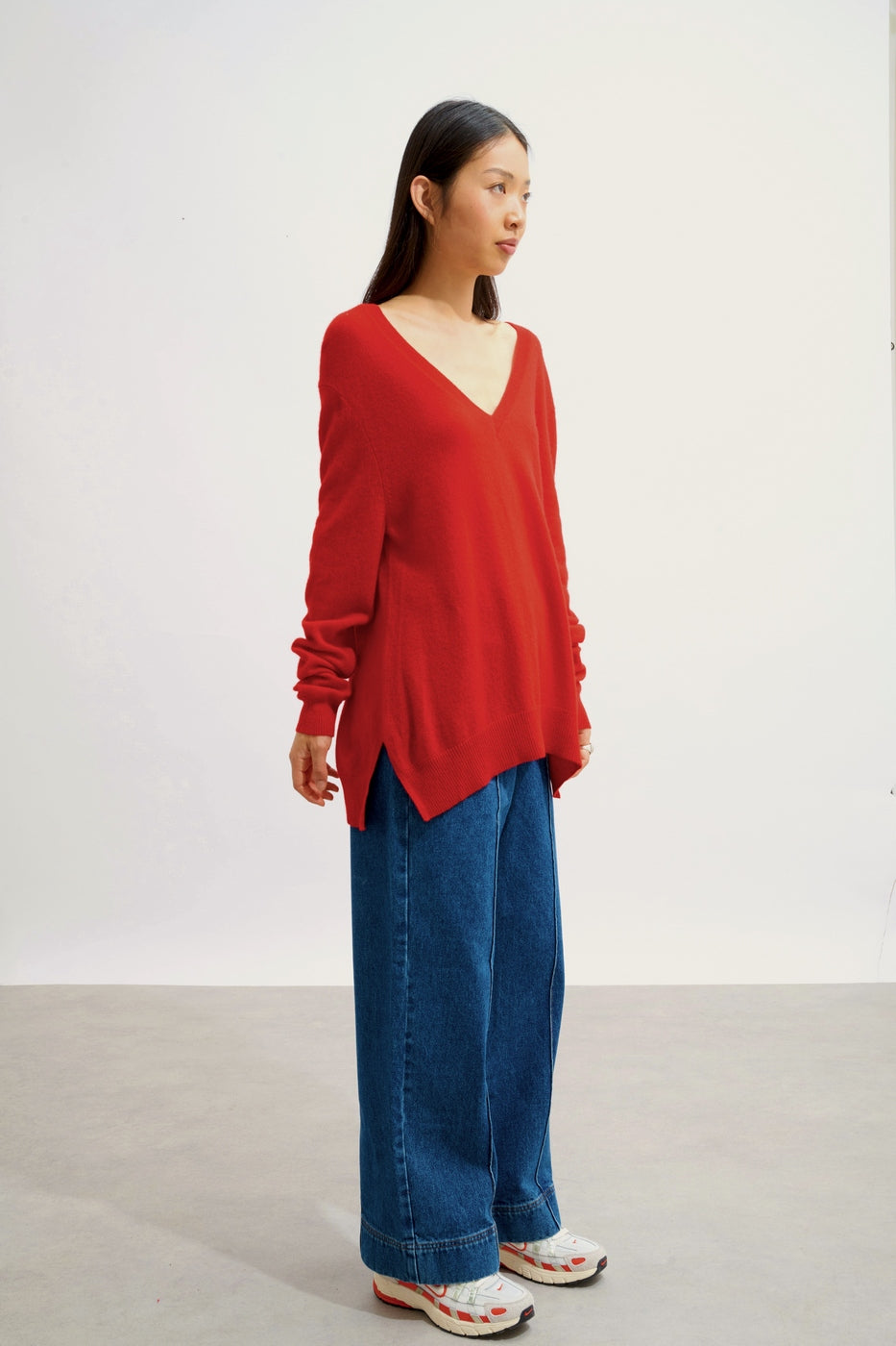 V-Neck Jumper Front And Back - Giegn - Red