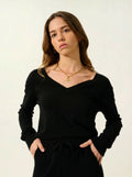 Pull Col V - Giusalet - Noir