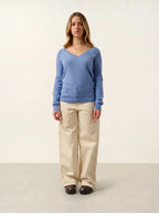 Jersey cuello en V - Giusalet - Celeste