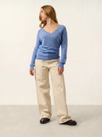 Jersey cuello en V - Giusalet - Celeste