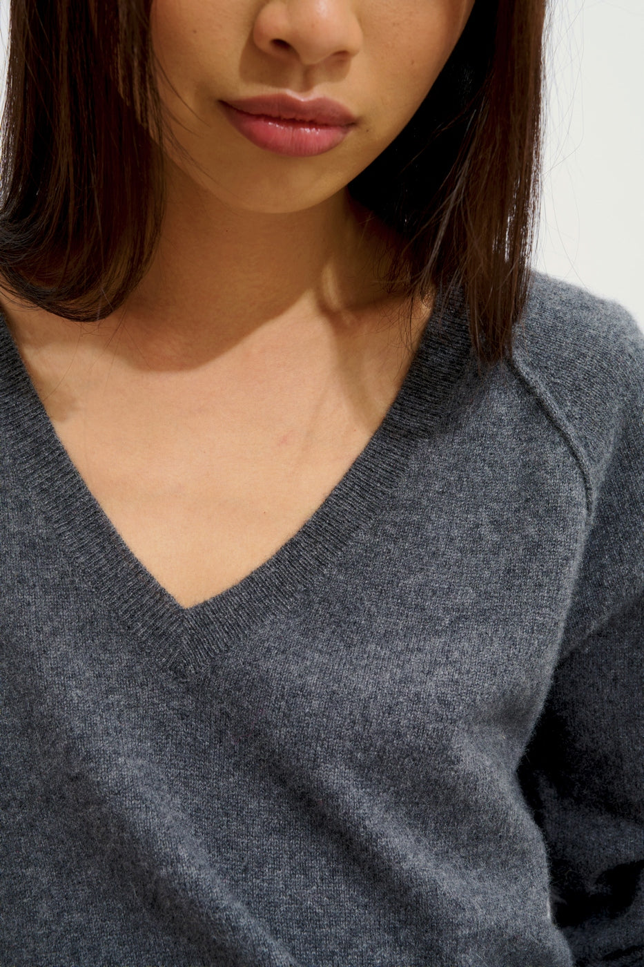 Jersey Cuello en V - Giusalet - Antracita Jaspeado