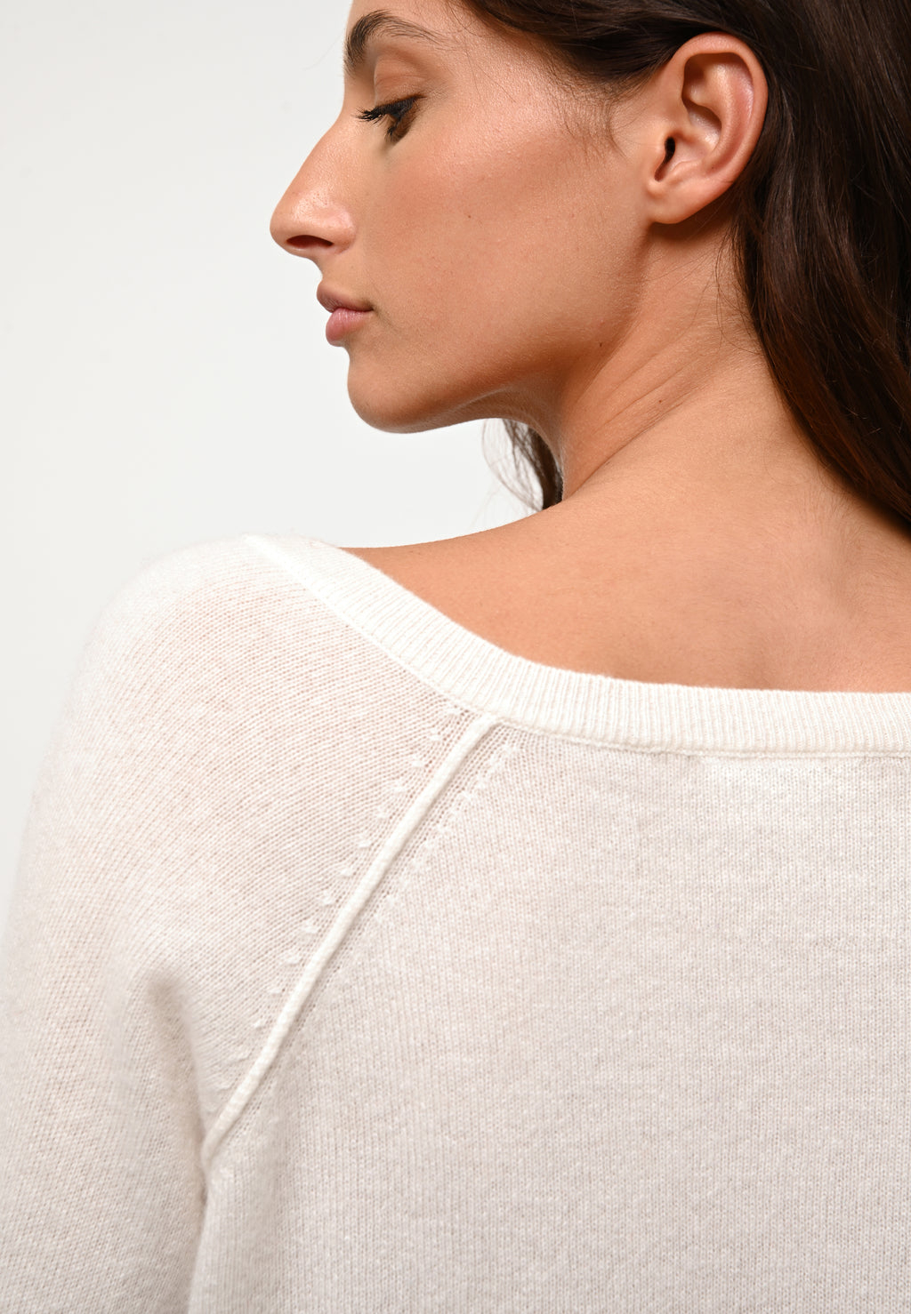 Pull Col V - Giusalet - Ivoire