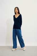 Pull Col V - Giusalet - Navy