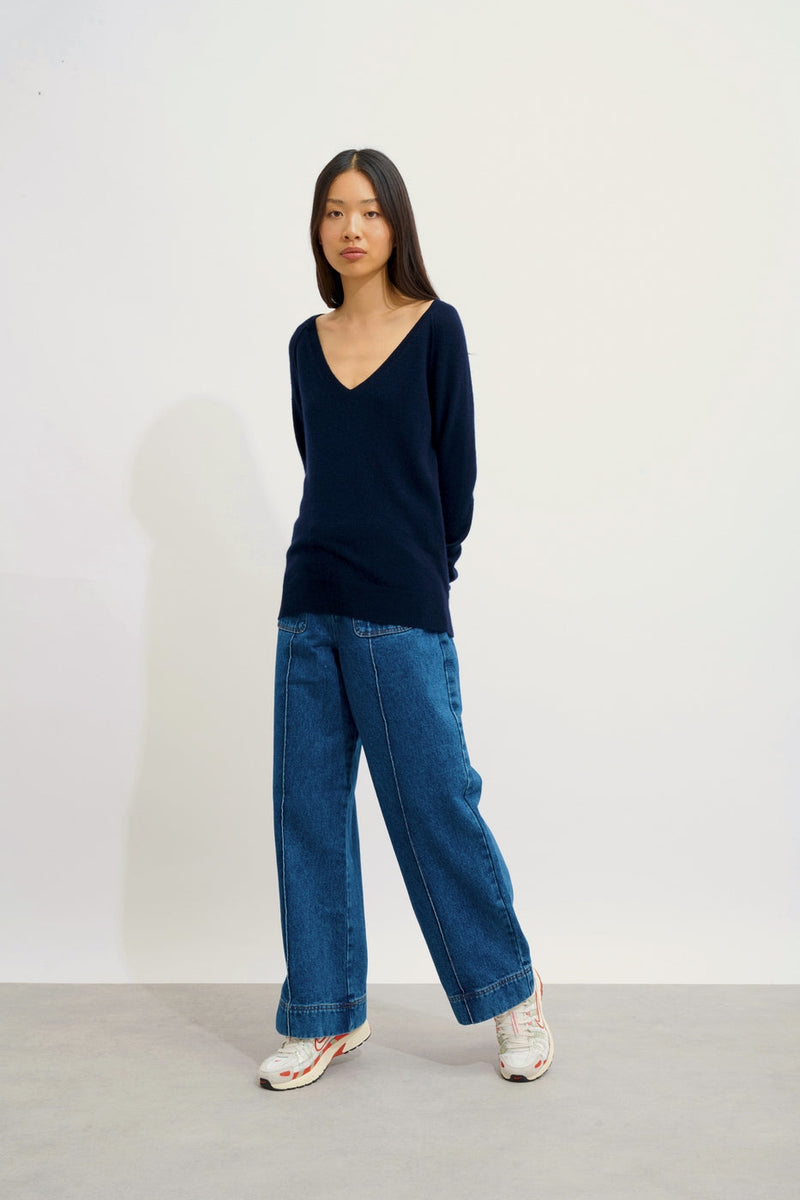 Pull Col V - Giusalet - Navy