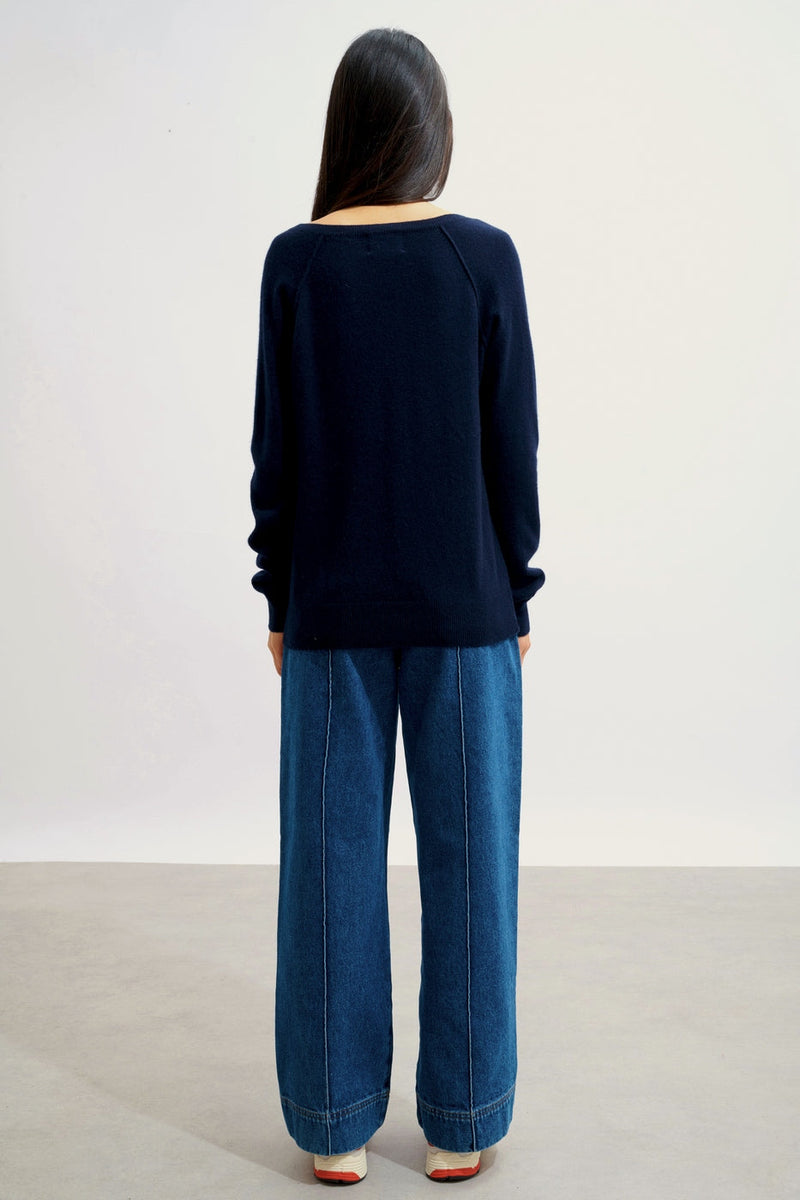 Pull Col V - Giusalet - Navy