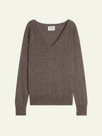Pull Col V - Giusalet - Taupe Chiné