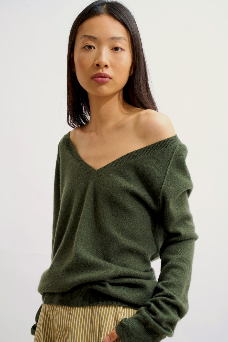 Pull Col V - Giusalet - Kaki