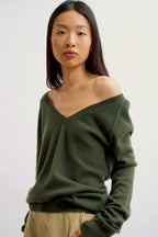 Pull Col V - Giusalet - Kaki