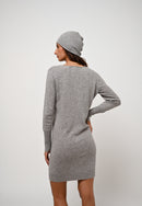 Authentic Cashmere - Vestido Armet Cuello Redondo - Nuage Chiné - 100% Cachemira 2 Hilos - Mujer