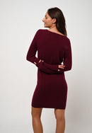 Robe Col Rond Armet - Bordeaux - 100% Cachemire 2 Fils - Femme