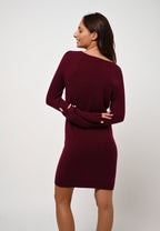 Robe Col Rond Armet - Bordeaux - 100% Cachemire 2 Fils