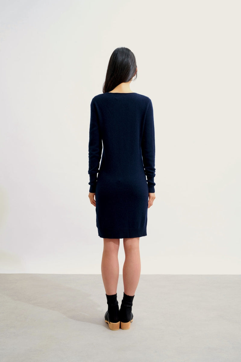 Vestido de cuello redondo - Armet - Azul marino