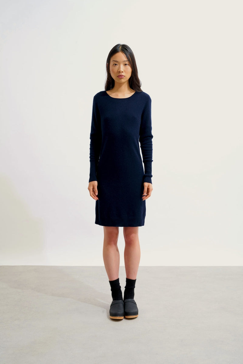Vestido de cuello redondo - Armet - Azul marino