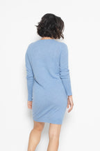Robe Col V - Capelet - Bleu