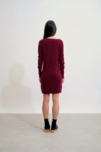 V-Neck Dress - Capelet - Bordeaux