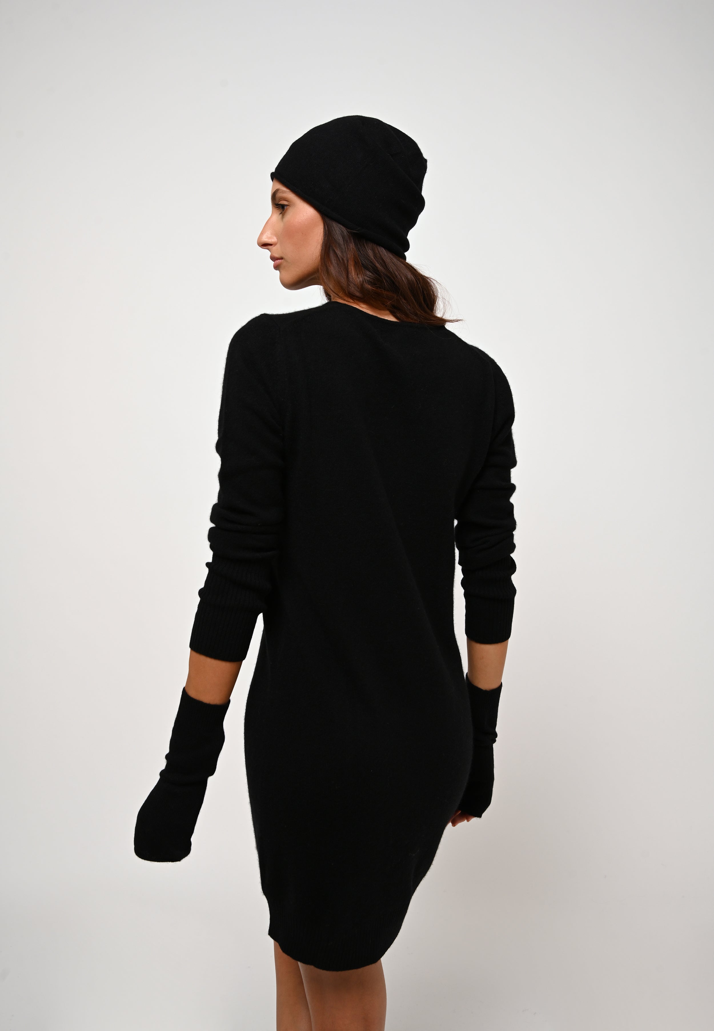 Serre Mittens - Black - 100% 2-ply Cashmere - Mixed