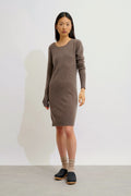 Round Neck Dress - Armet - Taupe Marl