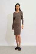 Round Neck Dress - Armet - Taupe Marl