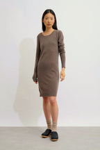 Round Neck Dress - Armet - Taupe Marl