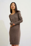 Vestido de cuello redondo - Armet - Topo moteado