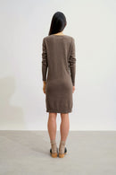 Vestido de cuello redondo - Armet - Topo moteado